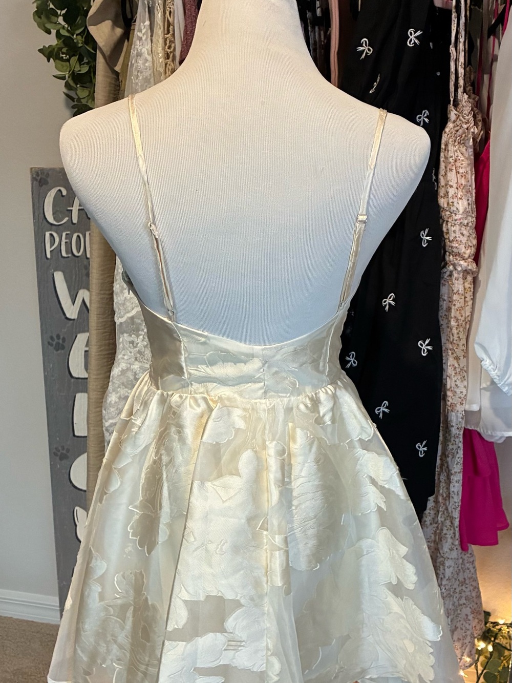 Altar'd State Ivory Floral Jacquard Mini Dress - Picture 8 of 13